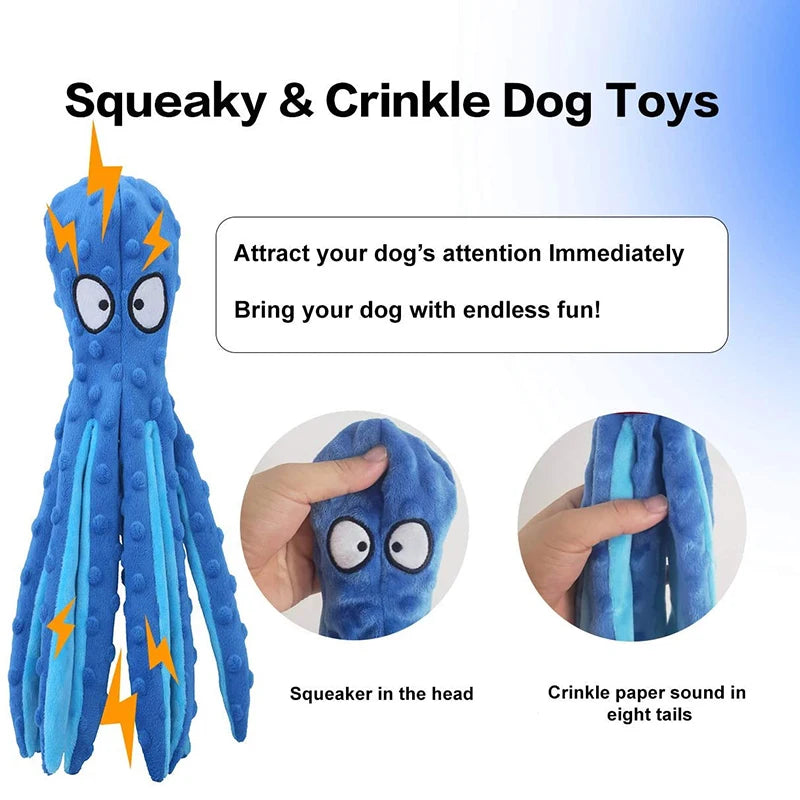 Octopus Bite-Resistant Plush Dog Toy