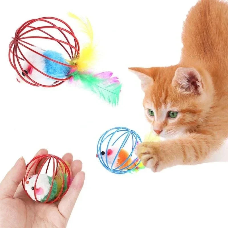 Cat Toy Pet Ball with Plush Rat