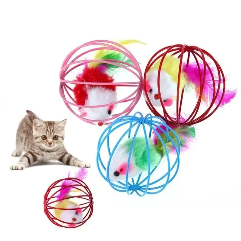 Cat Toy Pet Ball with Plush Rat