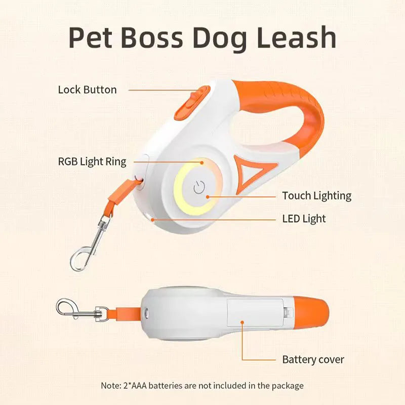 Pet Boss Automatic Retractable LED Dog Leash